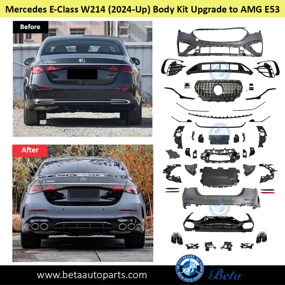 Body Kit Upgrade to AMG E53 with Radiator Grille for Mercedes E-Class 2024-Up models Rear Body Kit Upgrade to AMG E53 with Radiator Grille for Mercedes E-Class 2024-Up models Rear